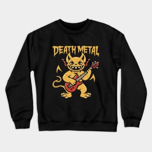 Death Metal Satanic Baphomet Cat playing guitar Crewneck Sweatshirt